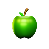 green apple 3d rendering icon illustration png