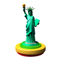 Statue von Freiheit 3d Rendern Symbol Illustration png