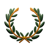 laurel wreath 3d rendering icon illustration png