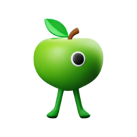 groen appel 3d renderen icoon illustratie png
