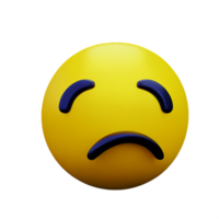 triste emoji 3d le rendu icône illustration png