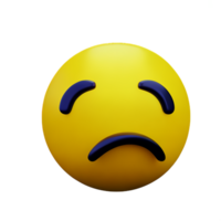 triste emoji 3d representación icono ilustración png