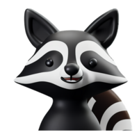 raccoon 3d rendering icon illustration png