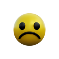 triste emoji 3d le rendu icône illustration png