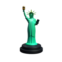 estatua de libertad 3d representación icono ilustración png