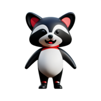 raccoon 3d rendering icon illustration png