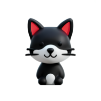 gatito 3d representación icono ilustración png