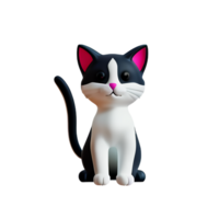 gatito 3d representación icono ilustración png