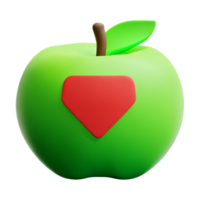 verde manzana 3d representación icono ilustración png