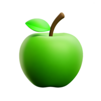 groen appel 3d renderen icoon illustratie png