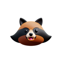 raccoon 3d rendering icon illustration png