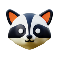 raccoon 3d rendering icon illustration png