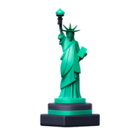 statue of liberty 3d rendering icon illustration png