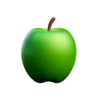 green apple 3d rendering icon illustration png