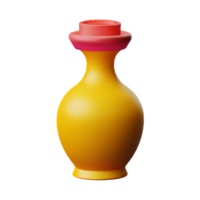 flower vase 3d rendering icon illustration png