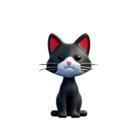 gatito 3d representación icono ilustración png