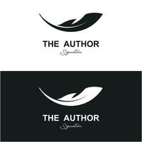 del autor pluma logo vector icono ilustración diseño