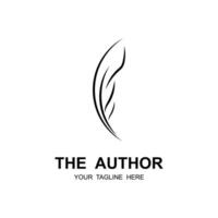 author's feather logo vector icon illustration design