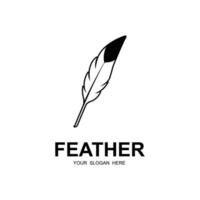 author's feather logo vector icon illustration design