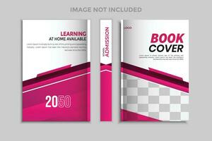 Admission preparation double page book cover template design vector
