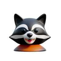 raccoon 3d rendering icon illustration png