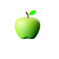 green apple 3d rendering icon illustration png