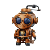 Steampunk 3d representación icono ilustración png