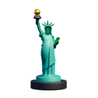 Statue von Freiheit 3d Rendern Symbol Illustration png