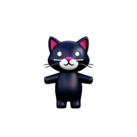 gatito 3d representación icono ilustración png