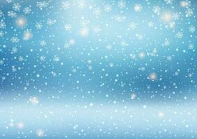 christmas background with falling snowflakes design vector