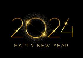 Glittery gold Happy New Year background design vector