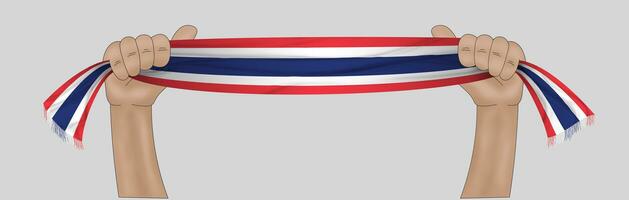 3D Flag on ribbon in hand photo