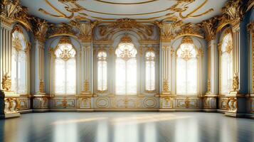 golden luxury interior room, ai generative photo