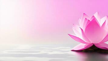 Pink lotus flower on the water with copy space for text, meditation zen ai generated photo