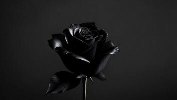 Black rose on a black background ai generated photo