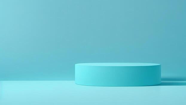 cielo azul mínimo geométrico fondo, podio para producto presentación, 3d hacer ai generado foto