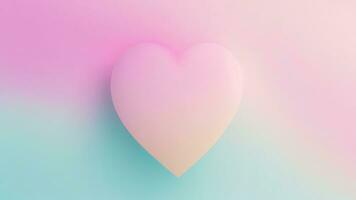 Valentine's day background with pink heart on pastel background ai generated photo