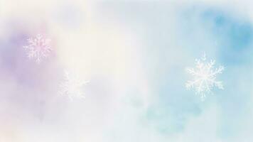 Winter background with snowflakes in pastel colors, Watercolor illustration ai generated photo