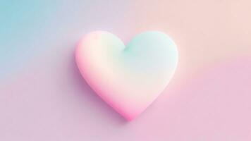 rosado corazón en pastel rosado y azul antecedentes. 3d representación ai generado foto