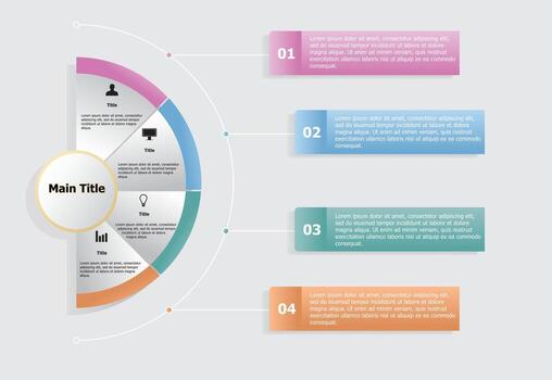 Modern infographic template design vector for web design, UI apps, business presentation, workflow layout, diagram, annual report.