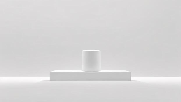 White podium on a white background. 3d rendering. minimal concept ai generated photo