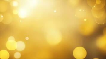 golden yellow bokeh lights abstract blurred background ai generated photo