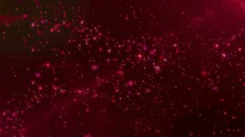 Red Glistering balls shiny star particle rain motion light luminance illustration night background, artistic space bokeh speed matrix magic effect background animation video