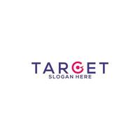 Letter G and Arrow on circle Target shape. target Logo design vector template