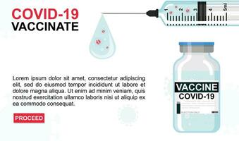 vacunación en contra covid-19 coronavirus con un jeringuilla para covid19 preventivo tratamiento. vector