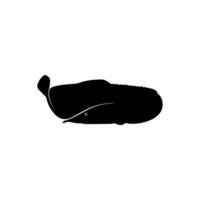 Silhouette of the fire eel, Mastacembelus erythrotaenia, is a relatively large species of spiny eel, can use for art Illustration, logo type, pictogram, website, or graphic design element. Vector