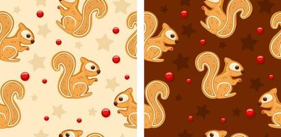 Gingerbread Pattern. Snowy background. gingerbread set. vector