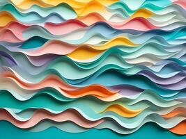 abstract colorful background with waves , paper cut photo