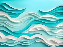 abstract colorful background with waves , paper cut photo