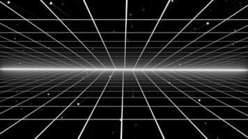 Retro style 80s Sci-Fi Background Futuristic with laser grid landscape. Digital cyber surface style of the 1980s. video